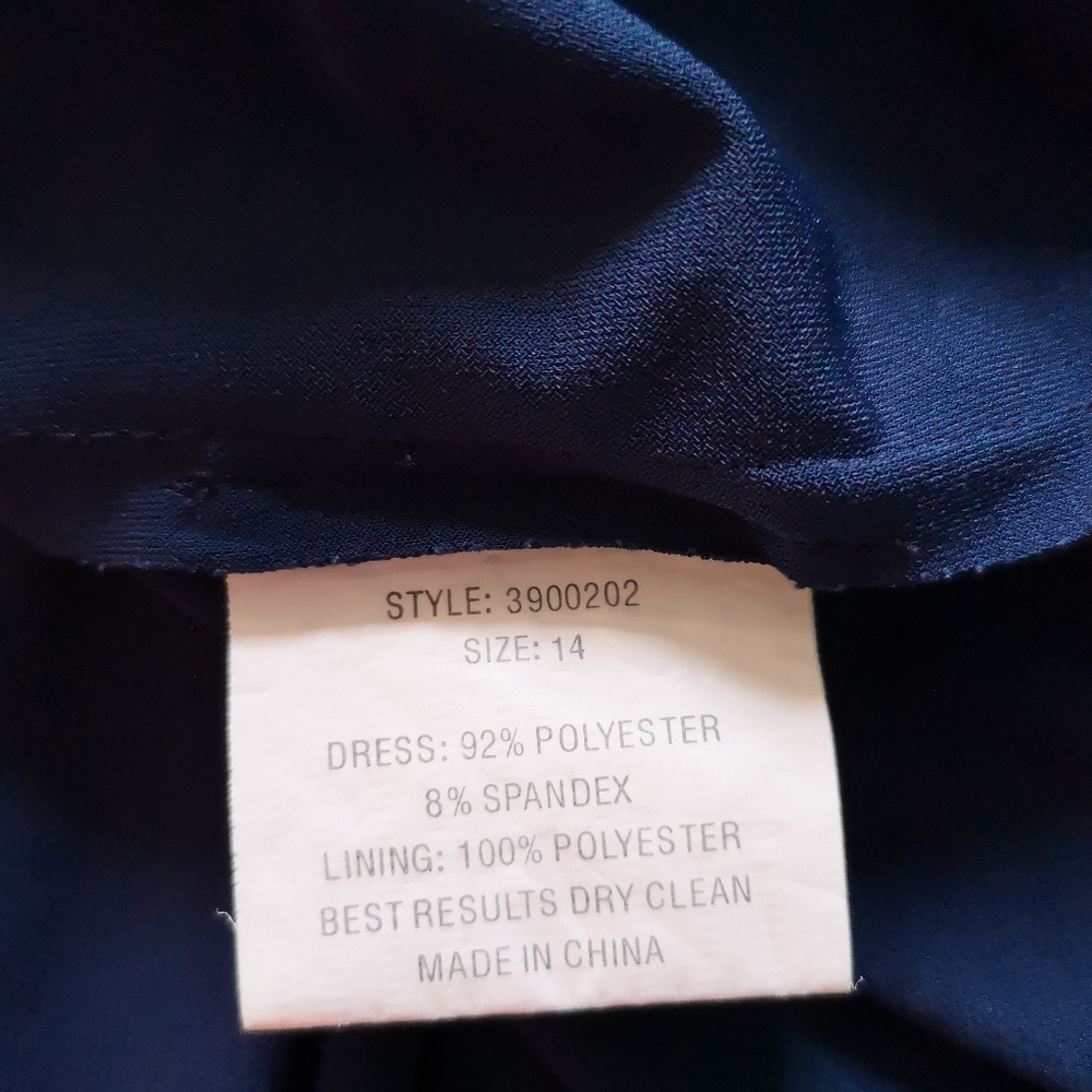 Essentials By ABS Romantic Cottage Core Navy Blue Sleeveless Dress Size 14 - Picture 7 of 10